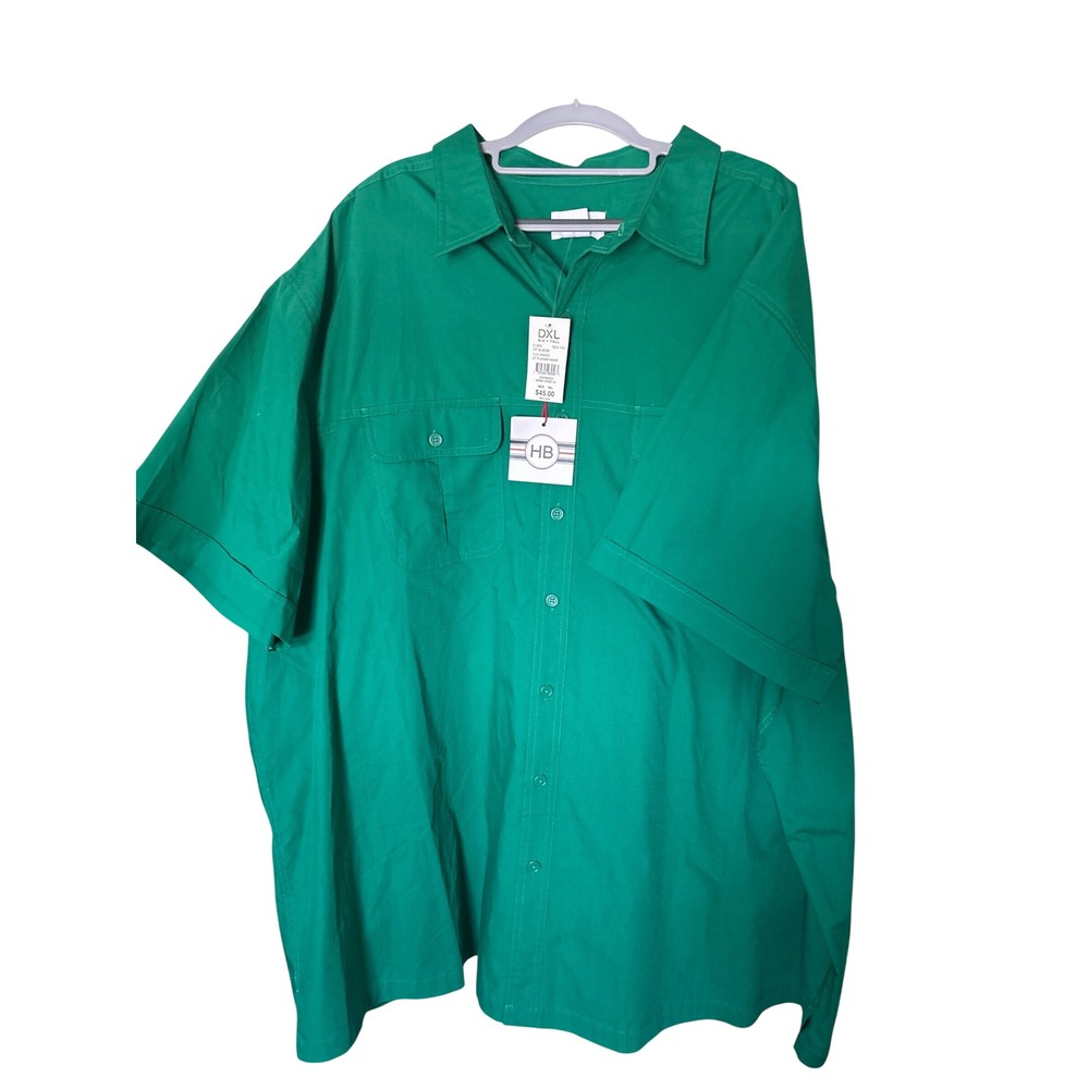 Harbor Bay Shirt Mens 3XL Green New Short Sleeve Button Down Easy Care Big Tall - Picture 5 of 7